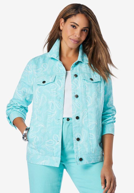 Jessica London Womens Plus Size Classic Cotton Denim Jacket